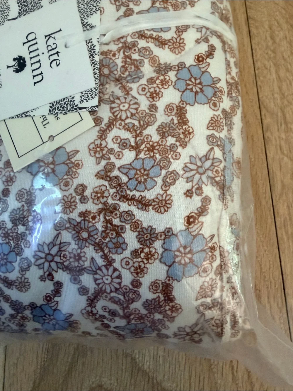 Kate Quinn Cornflower Ditsy Floral Quilt - Blue & Brown